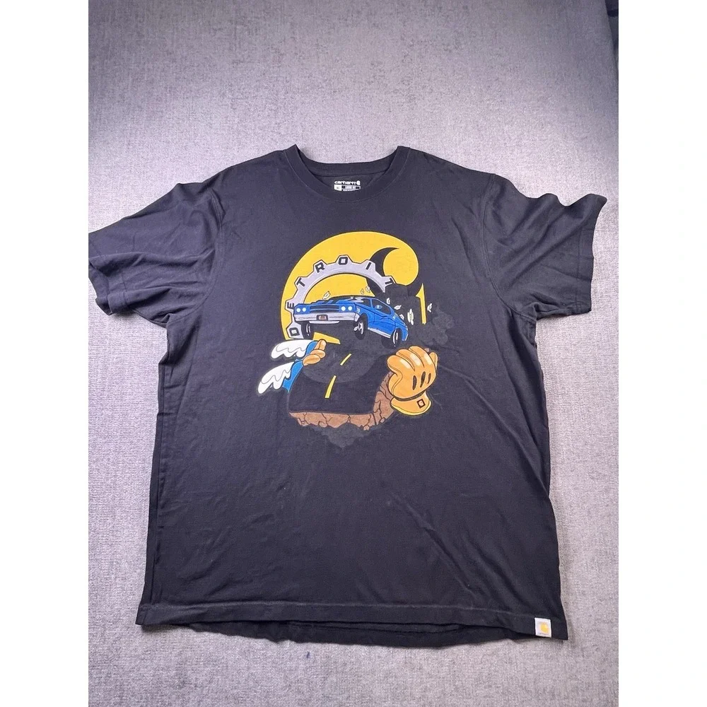 Carhartt Detroit T Shirt Men's XL Black‎ Graphic Print Short Sleeve Casual